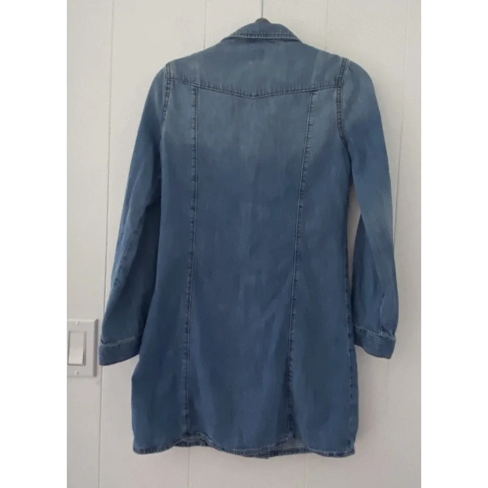 Gap‎ Girls Size XL Blue Denim Dress Pearl Snaps